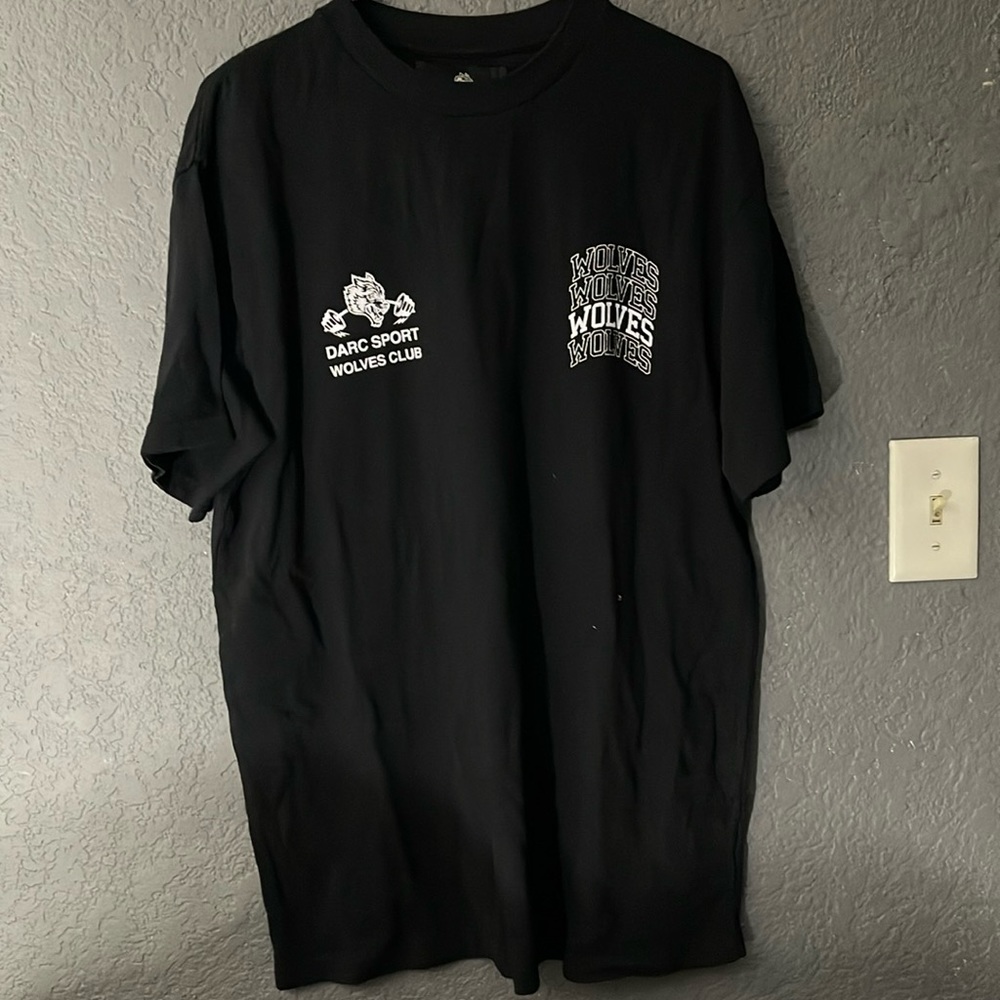 Darc Sport Black Short Sleeve Tee with White Wolves Graphics